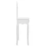 Tocador y taburete madera paulownia y MDF blanco 65x36x128 cm de vidaXL, Tocadores para dormitorios - Ref: Foro24-289334, Pre...