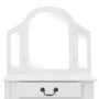 Tocador y taburete madera paulownia y MDF blanco 65x36x128 cm de vidaXL, Tocadores para dormitorios - Ref: Foro24-289334, Pre...