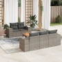 Set de muebles de jardín 6 pzas y cojines ratán sintético gris en Conjuntos de jardín | Comprar online en Foru.es