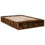 Estructura de cama madera de ingeniería roble ahumado 135x190cm de vidaXL, Camas y somieres - Ref: Foro24-3280591, Precio: 13...