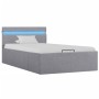 Cama canapé hidráulica almacenaje LED tela gris claro 90x200cm de vidaXL, Camas y somieres - Ref: Foro24-285606, Precio: 268,...