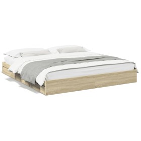 Cama con cajones madera ingeniería roble Sonoma 180x200 cm de vidaXL, Camas y somieres - Ref: Foro24-3280638, Precio: 164,83 ...