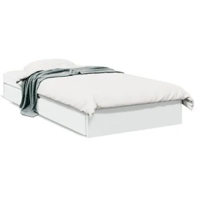 White engineered wood bed with drawers 90x200 cm by vidaXL, Beds and slatted bases - Ref: Foro24-3280678, Price: 154,57 €, Di...
