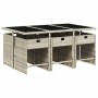 Set comedor jardín 7 pzas y cojines ratán sintético gris claro de vidaXL, Conjuntos de jardín - Ref: Foro24-3277858, Precio: ...