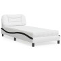 Cama con colchón cuero sintético blanco y negro 90x200 cm de vidaXL, Camas y somieres - Ref: Foro24-3208702, Precio: 295,26 €...