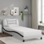 Cama con colchón cuero sintético blanco y negro 90x200 cm de vidaXL, Camas y somieres - Ref: Foro24-3208702, Precio: 295,26 €...