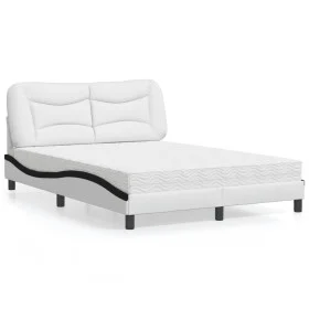 Cama con colchón cuero sintético blanco y negro 120x200 cm de vidaXL, Camas y somieres - Ref: Foro24-3208716, Precio: 385,45 ...