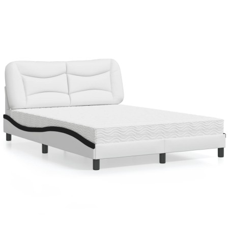 Cama con colchón cuero sintético blanco y negro 120x200 cm de vidaXL, Camas y somieres - Ref: Foro24-3208716, Precio: 389,89 ...