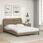Cama con colchón cuero sintético capuchino 140x190 cm de vidaXL, Camas y somieres - Ref: Foro24-3208721, Precio: 408,21 €, De...