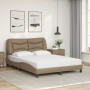 Cama con colchón cuero sintético capuchino 140x200 cm de vidaXL, Camas y somieres - Ref: Foro24-3208728, Precio: 457,20 €, De...