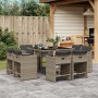 Set comedor jardín 9 pzas y cojines ratán sintético gris de vidaXL, Conjuntos de jardín - Ref: Foro24-3277963, Precio: 445,33...