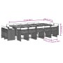 Set comedor de jardín con cojines 15 pzas ratán sintético negro de vidaXL, Conjuntos de jardín - Ref: Foro24-3278006, Precio:...