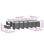 Set de muebles jardín 17 pzas con cojines ratán sintético negro de vidaXL, Conjuntos de jardín - Ref: Foro24-3277769, Precio:...