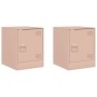 Mesitas de noche 2 unidades acero rosa 34,5x39x44 cm de vidaXL, Mesitas de noche - Ref: Foro24-841610, Precio: 63,83 €, Descu...
