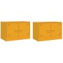 Muebles para TV 2 unidades acero amarillo mostaza 67x39x44 cm de vidaXL, Muebles TV - Ref: Foro24-841638, Precio: 109,32 €, D...