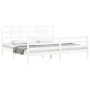 Estructura cama de matrimonio con cabecero madera maciza blanco de vidaXL, Camas y somieres - Ref: Foro24-3194457, Precio: 16...