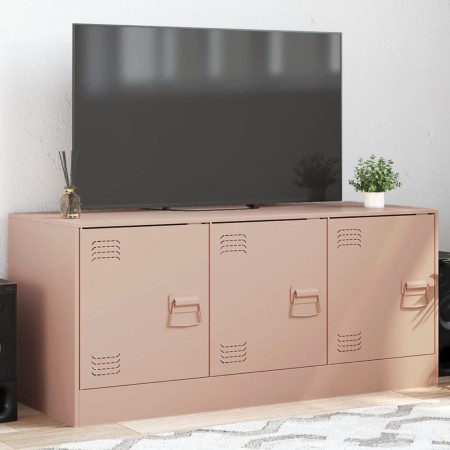 Mueble para TV de acero rosa 99x39x44 cm de vidaXL, Muebles TV - Ref: Foro24-841644, Precio: 88,02 €, Descuento: %
