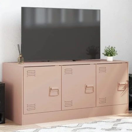 Mueble para TV de acero rosa 99x39x44 cm de vidaXL, Muebles TV - Ref: Foro24-841644, Precio: 85,96 €, Descuento: %