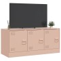 Mueble para TV de acero rosa 99x39x44 cm de vidaXL, Muebles TV - Ref: Foro24-841644, Precio: 88,02 €, Descuento: %