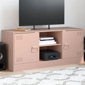 Mueble para TV de acero rosa 99x39x44 cm de vidaXL, Muebles TV - Ref: Foro24-841686, Precio: 77,51 €, Descuento: %