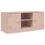 Mueble para TV de acero rosa 99x39x44 cm de vidaXL, Muebles TV - Ref: Foro24-841686, Precio: 79,09 €, Descuento: %