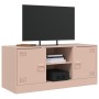 Mueble para TV de acero rosa 99x39x44 cm de vidaXL, Muebles TV - Ref: Foro24-841686, Precio: 79,09 €, Descuento: %