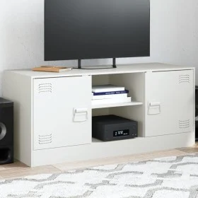 Mueble para TV de acero blanco 99x39x44 cm de vidaXL, Muebles TV - Ref: Foro24-841690, Precio: 77,51 €, Descuento: %