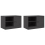 Muebles para TV 2 unidades acero negro 67x39x44 cm de vidaXL, Muebles TV - Ref: Foro24-841692, Precio: 102,16 €, Descuento: %