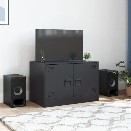 Mueble para TV de acero negro 67x39x44 cm de vidaXL, Muebles TV - Ref: Foro24-841631, Precio: 64,20 €, Descuento: %