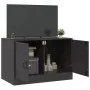 Mueble para TV de acero negro 67x39x44 cm de vidaXL, Muebles TV - Ref: Foro24-841631, Precio: 64,20 €, Descuento: %