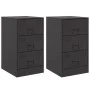 Mesitas de noche 2 unidades acero negro 34,5x39x62 cm de vidaXL, Mesitas de noche - Ref: Foro24-841776, Precio: 131,88 €, Des...