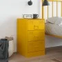 Mesita de noche acero amarillo mostaza 34,5x39x62 cm de vidaXL, Mesitas de noche - Ref: Foro24-841781, Precio: 97,19 €, Descu...