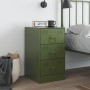 Mesita de noche acero verde oliva 34,5x39x62 cm de vidaXL, Mesitas de noche - Ref: Foro24-841783, Precio: 108,32 €, Descuento: %