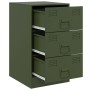 Mesita de noche acero verde oliva 34,5x39x62 cm de vidaXL, Mesitas de noche - Ref: Foro24-841783, Precio: 108,32 €, Descuento: %