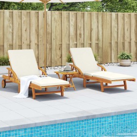 Tumbonas con cojines 2 uds madera maciza de acacia 200x68x83 cm de vidaXL, Tumbonas - Ref: Foro24-3206372, Precio: 471,11 €, ...