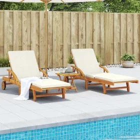 Tumbonas con cojines 2 uds madera maciza de acacia 200x68x83 cm de vidaXL, Tumbonas - Ref: Foro24-3206372, Precio: 460,19 €, ...