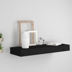 Estante flotante de pared con cajón negro 80x25x8 cm de vidaXL, Estantes y estanterías - Ref: Foro24-288206, Precio: 56,30 €,...