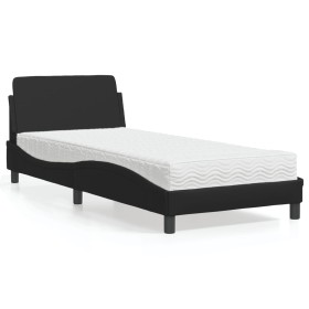 Cama con colchón cuero sintético negro 90x200 cm de vidaXL, Camas y somieres - Ref: Foro24-3208337, Precio: 236,94 €, Descuen...