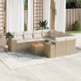 Set de sofás de jardín 9 pzas con cojines ratán sintético beige en Conjuntos de jardín | Comprar online en Foru.es
