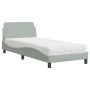 Cama con colchón terciopelo gris claro 80x200 cm de vidaXL, Camas y somieres - Ref: Foro24-3208291, Precio: 240,12 €, Descuen...