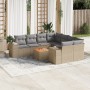 Set de sofás de jardín 9 pzas con cojines ratán sintético beige en Conjuntos de jardín | Comprar online en Foru.es