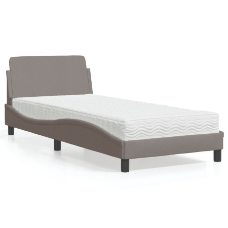 Cama con colchón tela gris taupe 90x200 cm de vidaXL, Camas y somieres - Ref: Foro24-3208328, Precio: 273,28 €, Descuento: %
