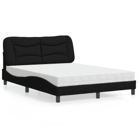 Cama con colchón tela negro 120x200 cm de vidaXL, Camas y somieres - Ref: Foro24-3208522, Precio: 353,22 €, Descuento: %