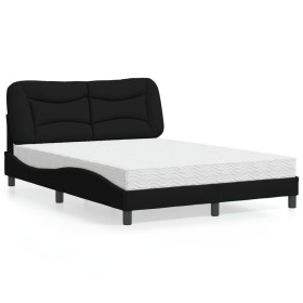 Cama con colchón tela negro 140x190 cm de vidaXL, Camas y somieres - Ref: Foro24-3208529, Precio: 412,30 €, Descuento: %