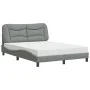 Cama con colchón tela gris claro 140x200 cm de vidaXL, Camas y somieres - Ref: Foro24-3208534, Precio: 424,08 €, Descuento: %