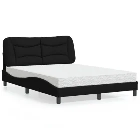 Cama con colchón tela negro 140x200 cm de vidaXL, Camas y somieres - Ref: Foro24-3208536, Precio: 410,02 €, Descuento: %