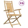 Sillas de jardín plegables 6 unidades bambú 53x66x99 cm de vidaXL, Sillas de jardín - Ref: Foro24-3278515, Precio: 493,52 €, ...