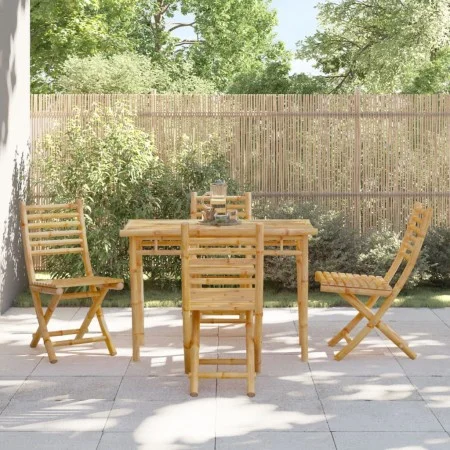 Juego de comedor de jardín 5 piezas bambú de vidaXL, Conjuntos de jardín - Ref: Foro24-3278520, Precio: 365,01 €, Descuento: %