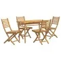 Juego de comedor de jardín 5 piezas bambú de vidaXL, Conjuntos de jardín - Ref: Foro24-3278520, Precio: 365,01 €, Descuento: %