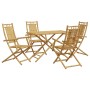 Juego de comedor de jardín 5 piezas bambú de vidaXL, Conjuntos de jardín - Ref: Foro24-3278529, Precio: 408,70 €, Descuento: %